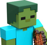 MINECRAFT Craft-A-Block Zombie Figure, Authentic Pixelated Video-Game Characters, Action Toy to Create, Explore and Survive, Collectible Gift for Fans Age 6 Years and Up