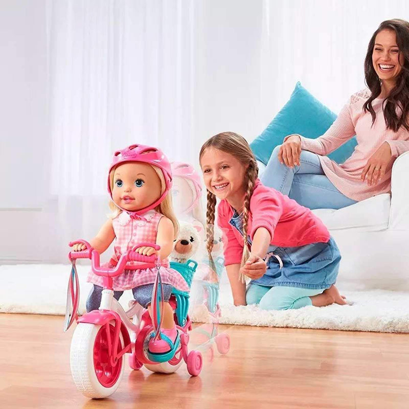 Little Mommy Learn To Ride Doll with Pink Training Bicycle
