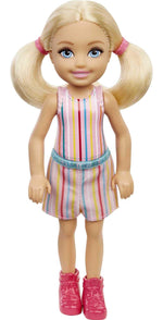 Barbie Chelsea Doll (6-inch Blonde) Wearing Skirt with Striped Print and Pink Boots