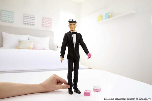 Barbie Fashion Pack: Bridal Outfit for Ken Doll with Tuxedo, Shoes, Watch, Gift, Wedding Cake with Tray & Bouquet,
