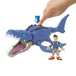 Fisher-Price Imaginext Jurassic World Camp Cretaceous Mosasaurus Dinosaur & Kenji Figure Set