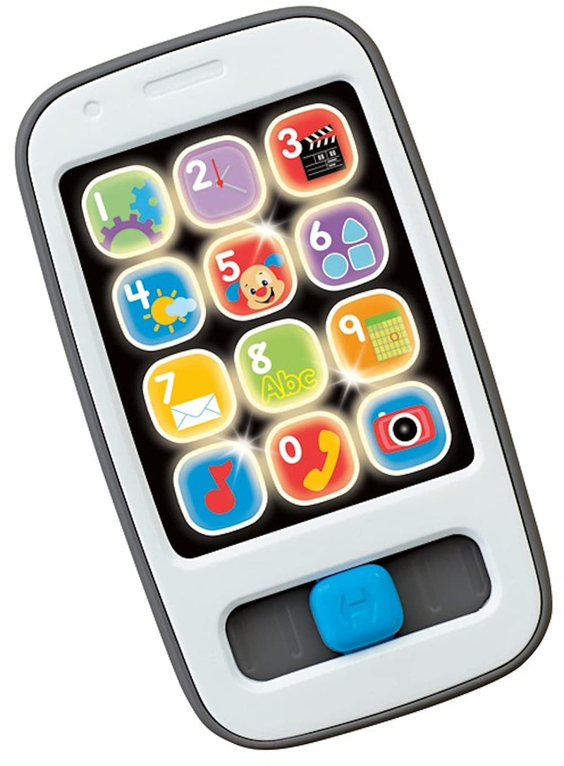 Fisher-Price Laugh & Learn Smart Phone Gray, Light-up Musical Pretend Phone for Infants and Toddlers