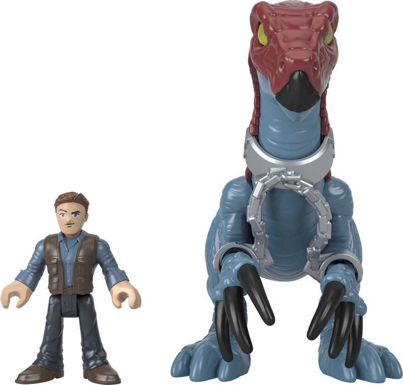 Fisher-Price Imaginext Jurassic World Dominion Therizinosaurus Dinosaur & Owen Grady 3-Piece Poseable Figure Set