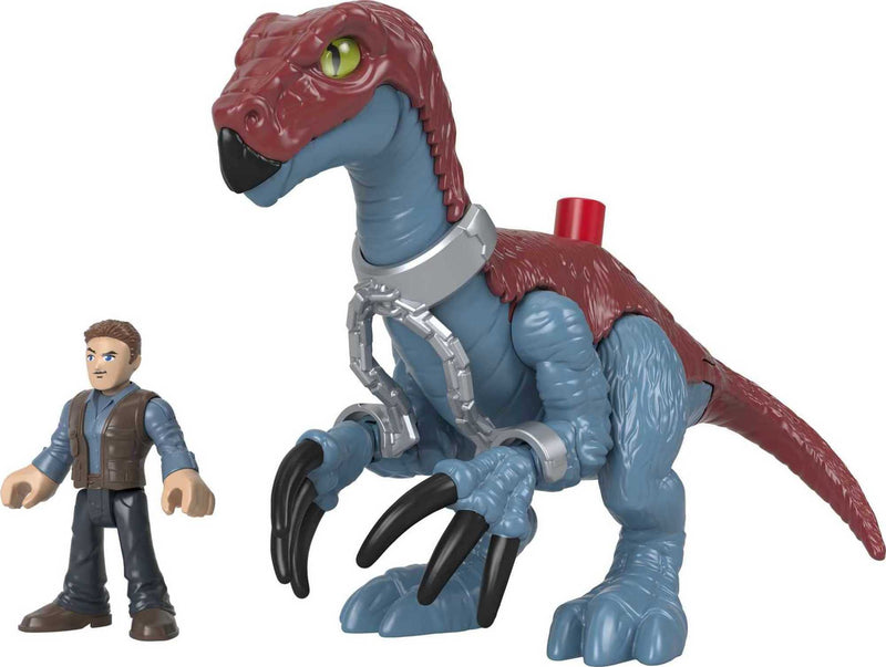 Fisher-Price Imaginext Jurassic World Dominion Therizinosaurus Dinosaur & Owen Grady 3-Piece Poseable Figure Set