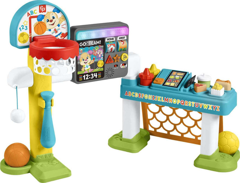 Fisher-Price Laugh & Learn Sports Baby Activity Center, Basketball Soccer and Baseball Toys