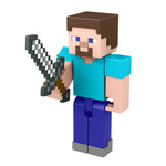 Minecraft Steve Action Figure, 3.25-in, with 1 Build-a-Portal Piece & 1 Accessory, Building Toy Inspired by Video Game