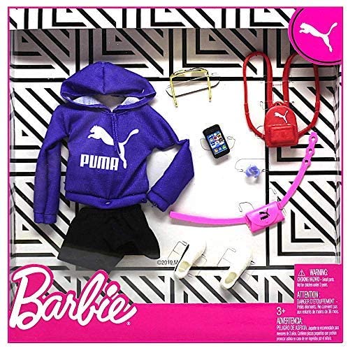 Barbie Clothes PUMA Fashion Pack with Purple Hoodie and 6 Accessories
