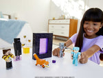 Minecraft Enderman Action Figure, 3.25-in, with 1 Build-a-Portal Piece & 1 Accessory, Building Toy Inspired by Video Game