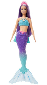 Barbie Dreamtopia Mermaid Doll (Purple Hair) with Blue & Purple Ombre Mermaid Tail and Tiara