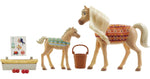 Mattel Spirit Untamed Cuddle Colt & Mama Playset (Horses Approx. 5-in & 8-in) & Feeding Accessories