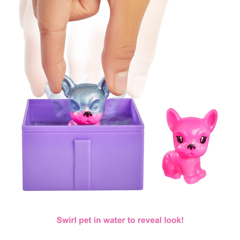 Barbie Color Reveal Pet, with Blue Metallic Coating & 5 Surprises, Party Series