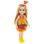 Barbie Club Chelsea Dress-Up Doll (6-inch Blonde) in Burger Costume with Pet and Accessories