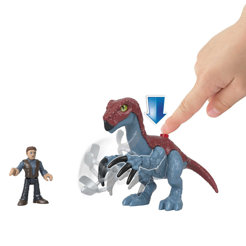 Fisher-Price Imaginext Jurassic World Dominion Therizinosaurus Dinosaur & Owen Grady 3-Piece Poseable Figure Set