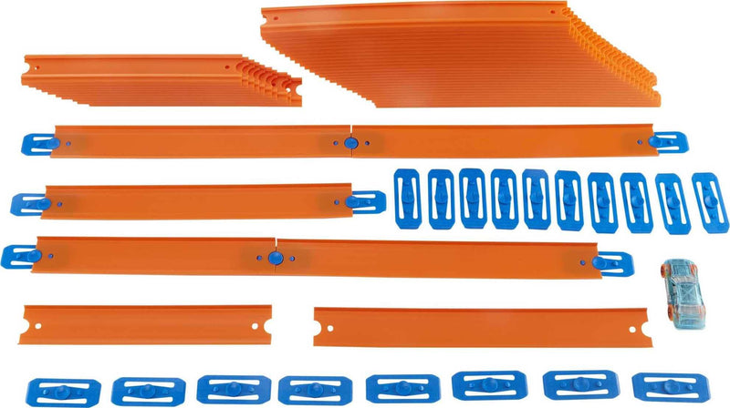 Hot Wheels Track Builder Straight Track with Car [Styles May Vary] & Car & Mega Track Pack