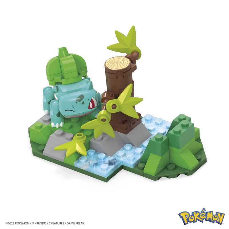 Mega Pokemon Bulbasaur's Forest Trek Building Set with 82 Compatible Bricks and Pieces Connect with Other Worlds