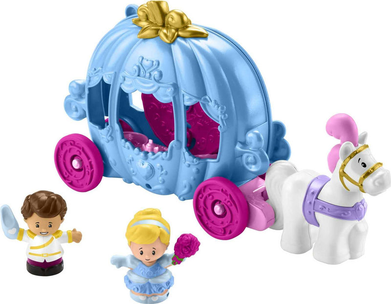 Disney Princess Cinderella’s Dancing Carriage by Little People, Toddler Toys, Transforming Carriage Vehicle and playset with Horse and Figures