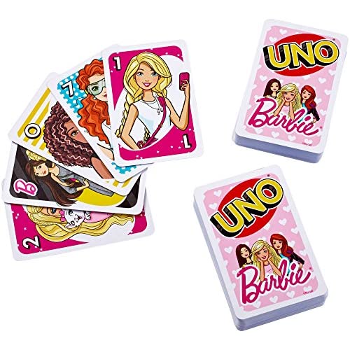 UNO Barbie Card Game for 2 to 10 Players Ages 7 Years and Up