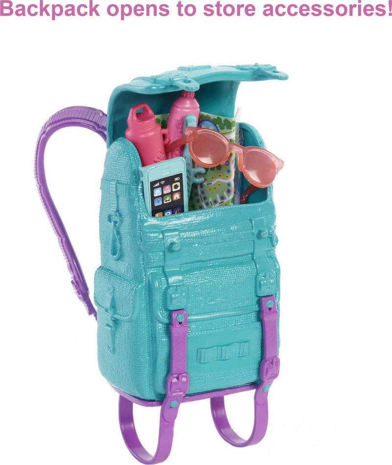 Barbie Doll and Accessories, It Takes Two “Malibu” Camping Doll with Pet Puppy and 10+ Accessories