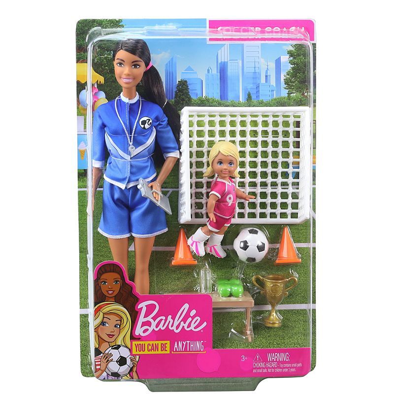 Mattel Barbie You Can Be Anything Soccer Coach Brunette Doll