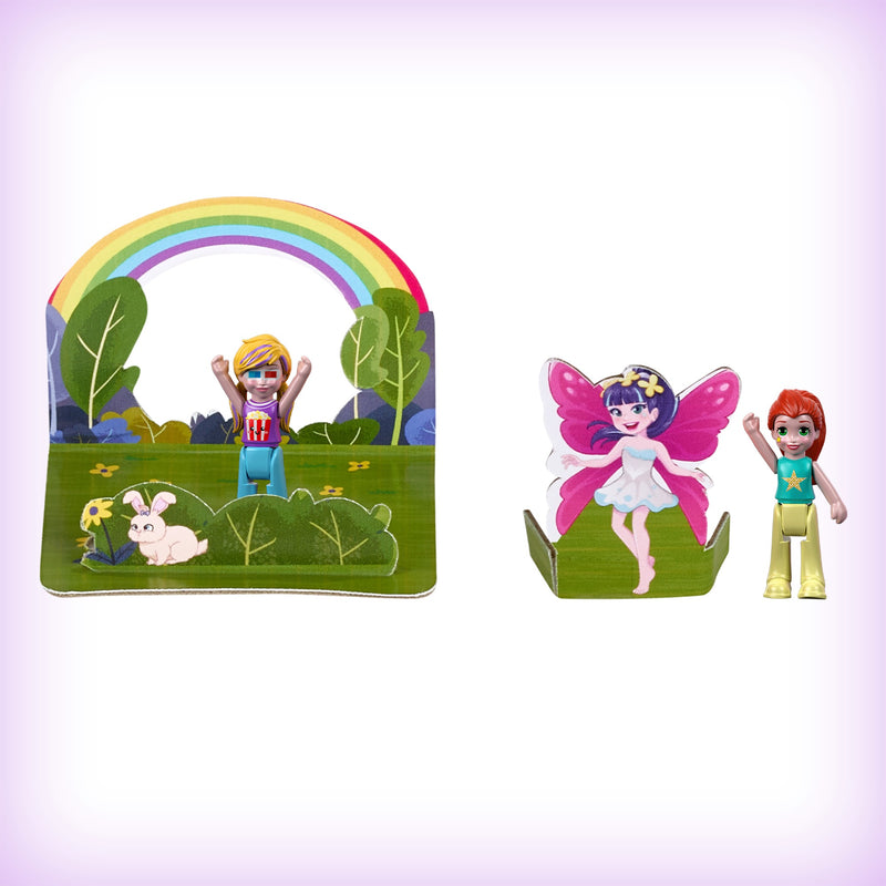 Polly Pocket Un Box It Playset Popcorn Shaped Box Opens to a