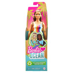 Barbie Loves The Ocean Beach-Themed Doll (11.5-inch Curvy Brunette), Made from Recycled Plastics