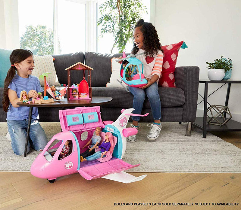 Barbie Dreamplane Airplane Toys Playset with 15+ Accessories Including Puppy, Snack Cart, Reclining Seats and More