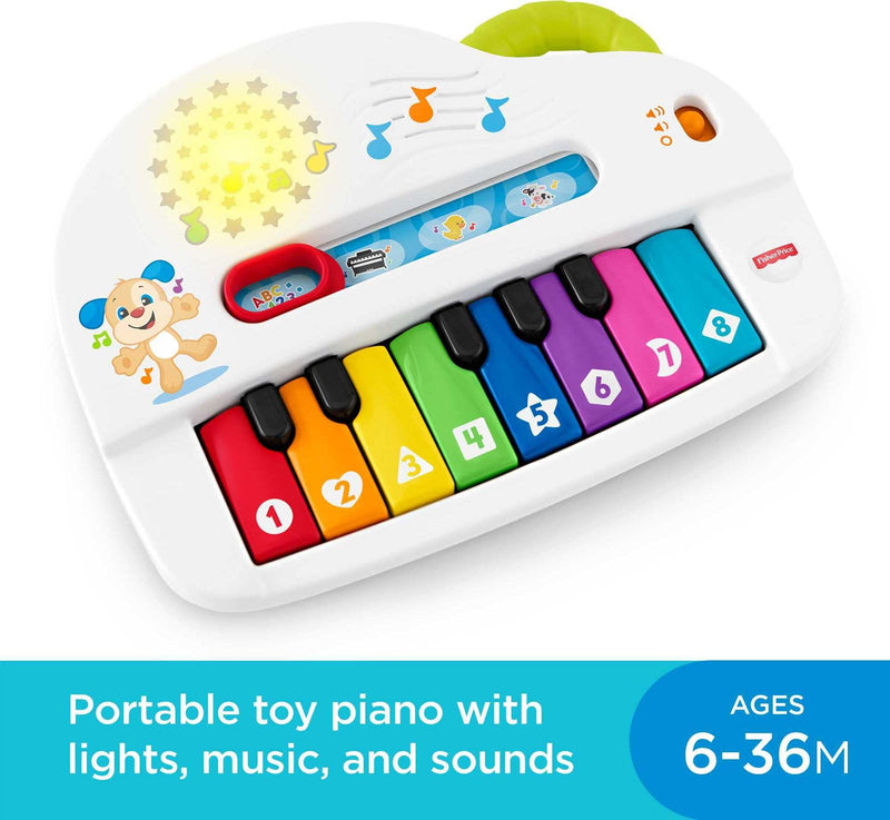 Fisher-Price Laugh & Learn Silly Sounds Light-up Piano, Multicolored, Small