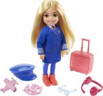 Barbie Chelsea Can Be Playset with Blonde Chelsea Pilot Doll (6-in), Luggage, Headset, Cockpit Wheel, Mini Plane, & Glasses