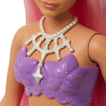 Barbie Dreamtopia Mermaid Doll (Curvy, Pink Hair) with Pink Ombre Mermaid Tail and Tiara