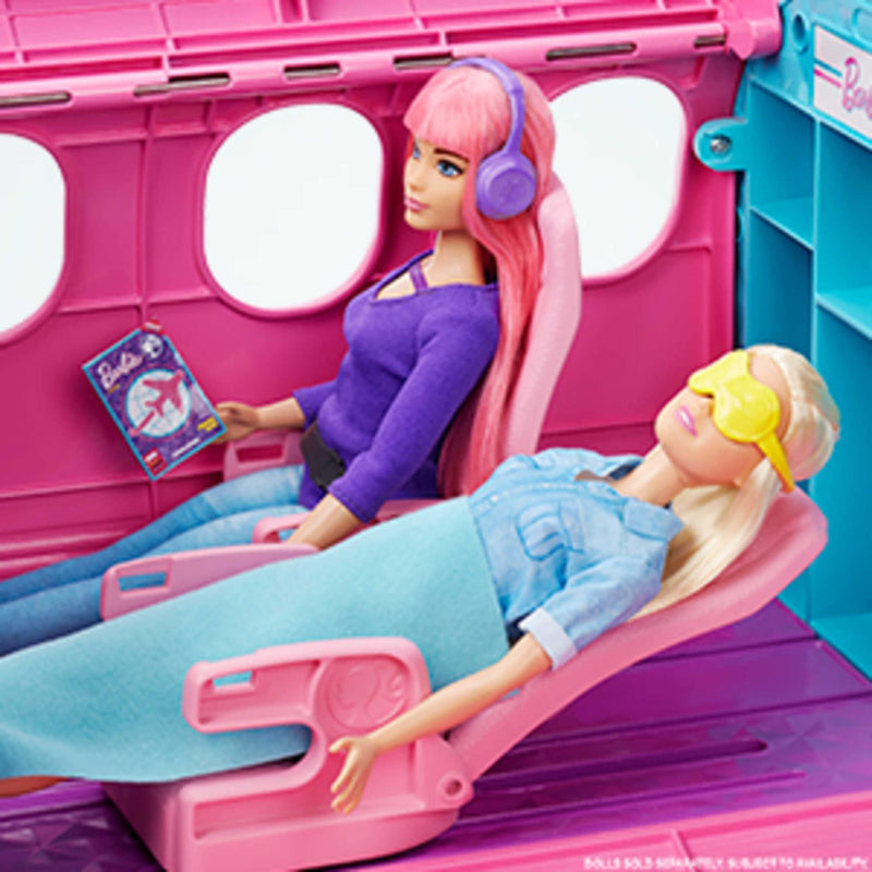 Barbie Dreamplane Airplane Toys Playset with 15+ Accessories Including Puppy, Snack Cart, Reclining Seats and More