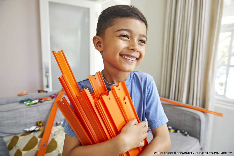 Hot Wheels Track Builder Straight Track with Car [Styles May Vary] & Car & Mega Track Pack