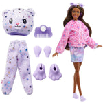 Barbie Doll, Cutie Reveal Teddy Bear Plush Costume Doll with 10 Surprises