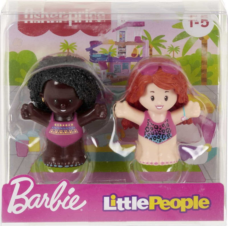 Barbie Swimming Figure Set by Fisher-Price Little People, 2-Pack of Toys