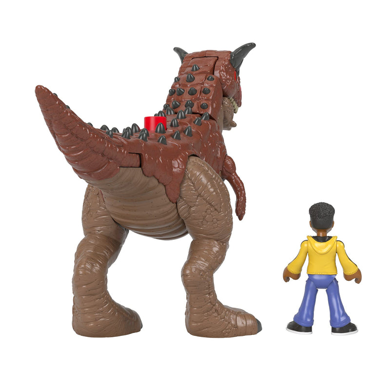 Fisher-Price Imaginext Jurassic World Camp Cretaceous Carnotaurus Dinosaur & Darius Figure Set