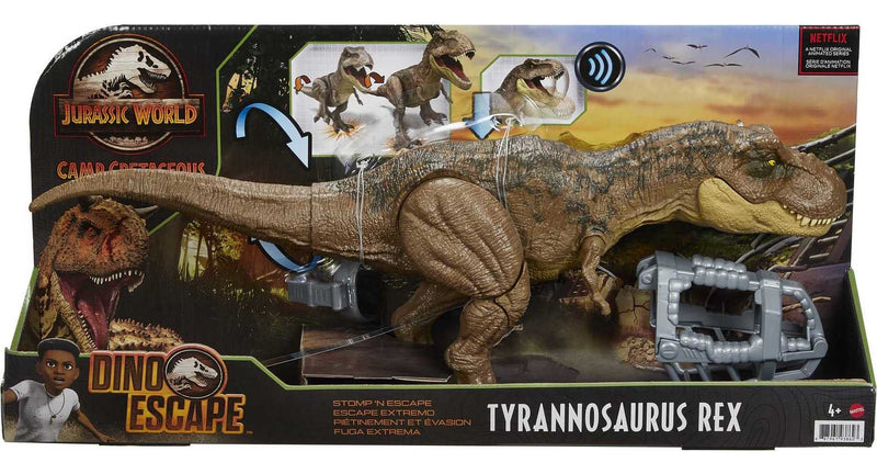 Jurassic World Stomp ‘N Escape Tyrannosaurus Rex Figure Camp Cretaceous Dinosaur Escape Toy