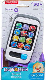 Fisher-Price Laugh & Learn Smart Phone Gray, Light-up Musical Pretend Phone for Infants and Toddlers