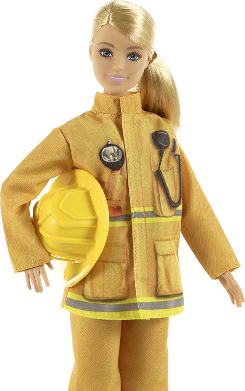 Barbie Firefighter Playset with Blonde Doll (12-in/30.40-cm), Role-Play Clothing & Accessories