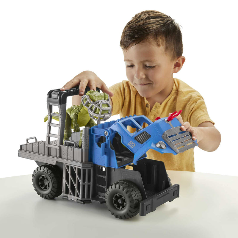 Fisher-Price Imaginext Jurassic World Dominion Break Out Dino Hauler, T. Rex Dinosaur and Vehicle Set