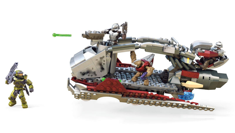 Mega Construx Halo Skiff Intercept vehicle Halo Infinite Construction Set with Spartan MK VII character figure, Building Toys for Kids