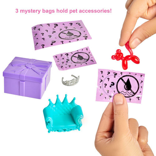 Barbie Color Reveal Pet, with Blue Metallic Coating & 5 Surprises, Party Series