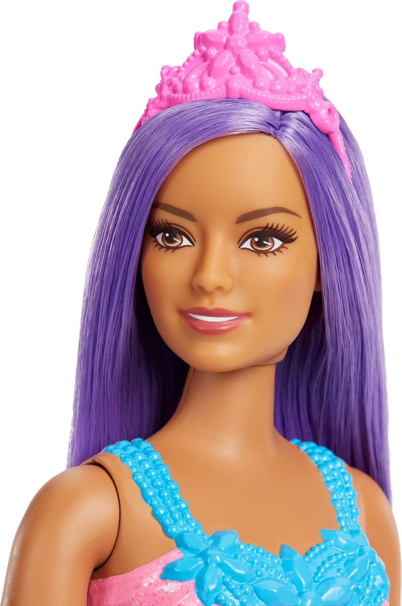 Barbie Dreamtopia Princess Doll (Curvy, Purple Hair), with Sparkly Bodice, Princess Skirt and Tiara,