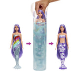 Barbie Color Reveal Mermaid Doll with 7 Unboxing Surprises: Metallic Blue with Rainbows - Water Reveals Full Look & Color Change - Styles May Vary