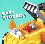 Mega Bloks CAT Build 'n Play Ride-On Building Set, 10 Big Building Blocks and 1 Ride-one Vehicle with Free-Spinning Steering Wheel and 4 Building Surfaces