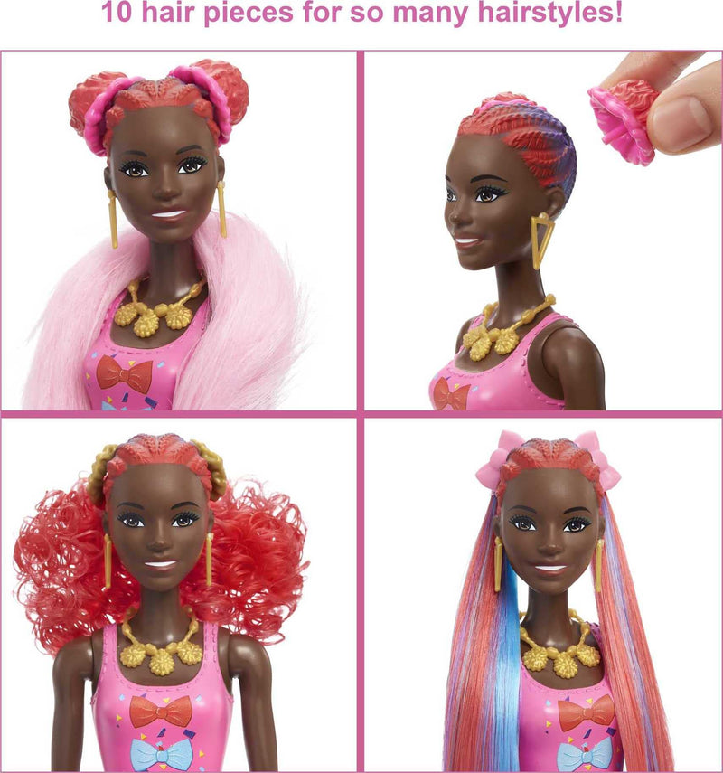 Barbie Color Reveal Glitter! Hair Swaps Doll, Glittery Blue Bows