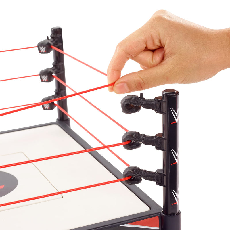 WWE Wrekkin Kickout Ring Playset 13-in (33.02-cm) x 20-in (50.8-cm) & 2 Modes: Randomized Ref & Springboard Launcher, Includes Crane, WWE Championship & Breakaway Table, Gift for Ages 6 Years Old & Up