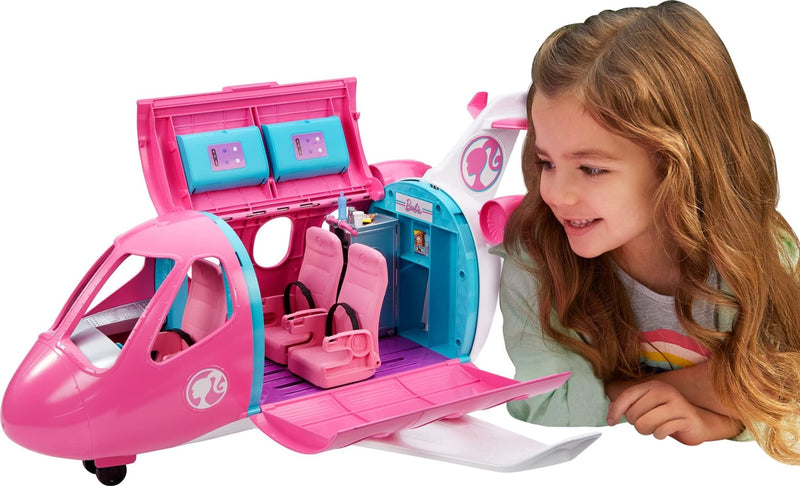 Barbie Dreamplane Airplane Toys Playset with 15+ Accessories Including Puppy, Snack Cart, Reclining Seats and More