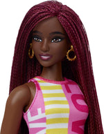 Barbie Fashionistas Doll #186, Curvy, Crimson Braids, Sleeveless Love Dress, Hoop Earrings