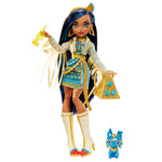 Monster High Doll, Cleo De Nile with Accessories and Pet Dog, Posable Fashion Doll with Blue Streaked Hair