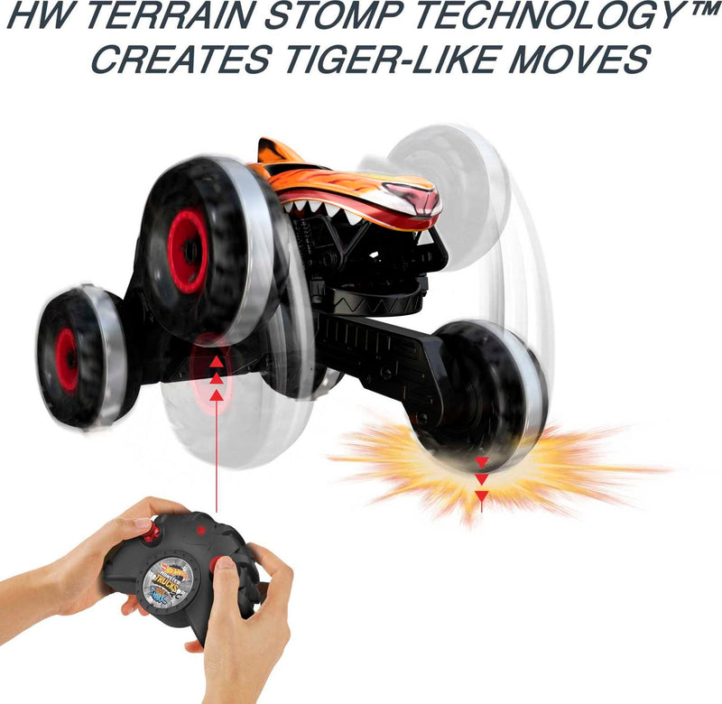 Hot Wheels Monster Trucks, Monster Truck Toy with All-Terrain Wheels, 1:15 Scale Unstoppable Tiger Shark RC