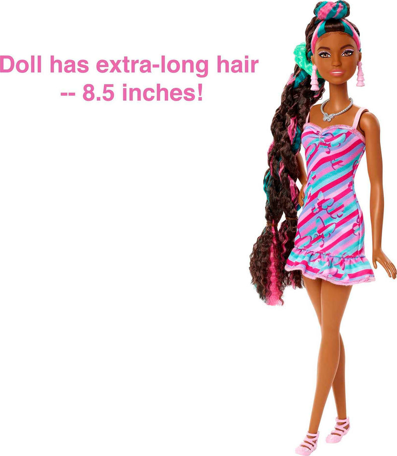 Barbie Totally Hair Butterfly-Themed Doll, 8.5 inch Fantasy Hair, Dress, 15 Hair & Fashion Play Accessories (8 with Color Change Feature) for Kids 3 Years Old & Up